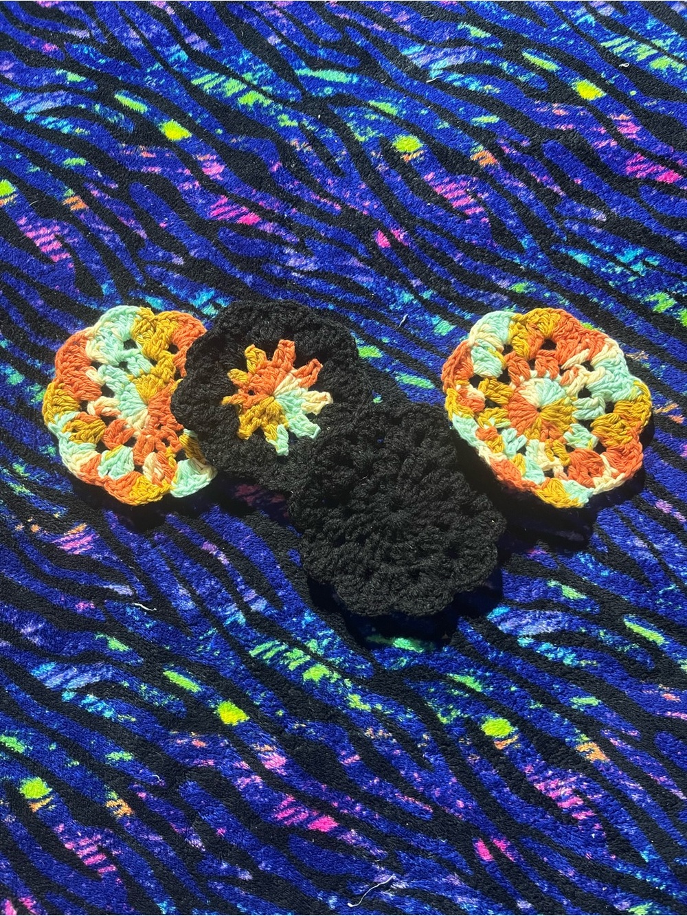 Handmade Multicolor Crochet coasters - Picture 3 of 6